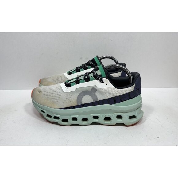 On Cloudmonster Running Shoes Womens Size 9 White Green Mint Helion 61.98241 - Picture 4 of 9